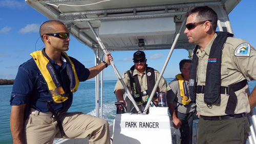 David speaking with Park Manager